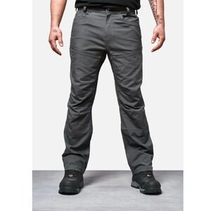 BRUNT Men's Charcoal Double Front Straight Fit The Martin Work Pants Size 30 NWT